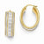 Sterling Silver Gold-tone Glitter Infused Hoop Earrings