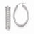 Sterling Silver Glitter Infused Oval Hoop Earrings