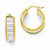 Sterling Silver Gold-tone Glitter Infused Hoop Earrings