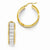 Sterling Silver Gold-tone Glitter Infused Hoop Earrings
