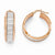 Sterling Silver Rose Tone Plated Glitter Infused Hoop Earring, Jewelry Earrings