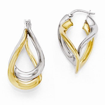 Sterling Silver Gold-plated Polished Twisted Hoop Earrings