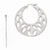 Sterling Silver Fancy Brushed Cut-out Large Hoop Earrings
