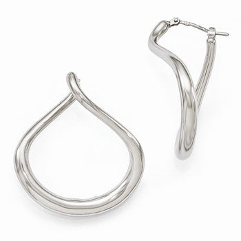 Sterling Silver Polished Twisted Hoop Earrings