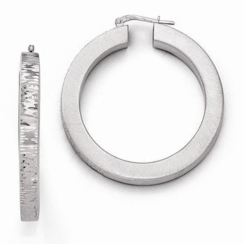 Sterling Silver Radiant Essence Ruthenium-plated Diamond-cut Earrings