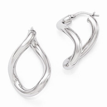Sterling Silver Polished Twisted Hoop Earrings