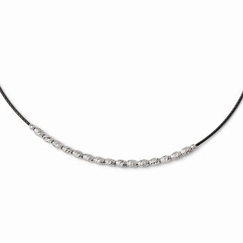 Sterling Silver Diamond-Cut Beaded Necklace