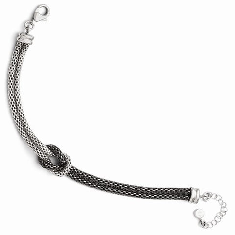Sterling Silver Ruthenium Plated Mesh Bracelet