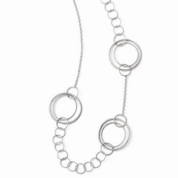 Sterling Silver Polished and Textured Link Necklace