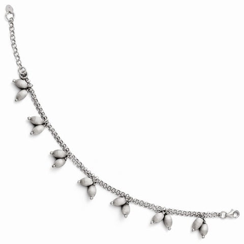 Sterling Silver Textured Double Strand Bracelet