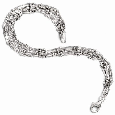 Sterling Silver Seven Strand Beaded Bracelet