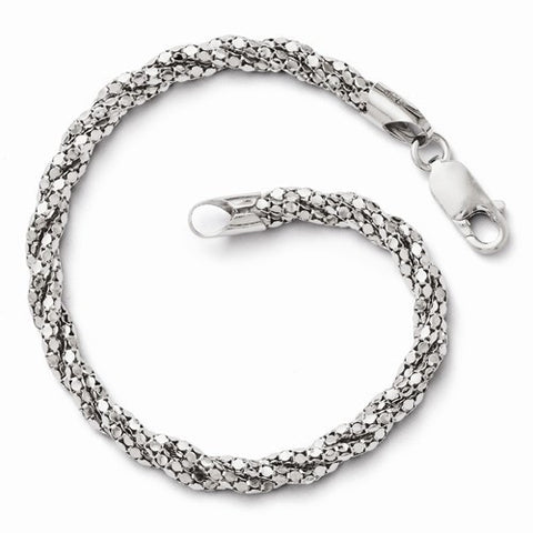 Sterling Silver Polished Mesh Bracelet