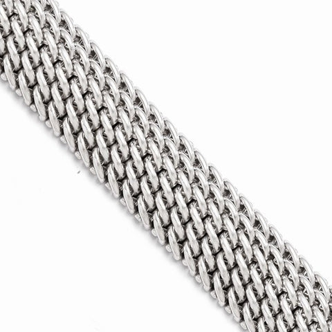 Sterling Silver Polished Mesh Link Bracelet