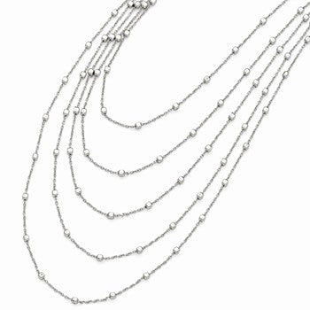 Sterling Silver Polished Five Strand Necklace
