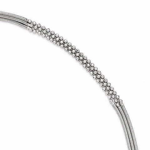 Sterling Silver Polished Three Strand Anklet