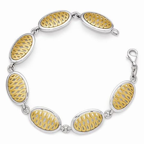 Sterling Silver Gold-Tone Flash K Plated Bracelet