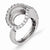 Leslies Sterling Silver CZ Scratch Finish Adjustable Ring