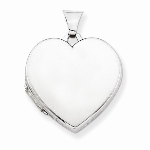 Sterling Silver Plain 21mm 2-Frame Heart Locket