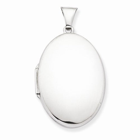 Sterling Silver Polished 32mm 2-Frame Oval Locket