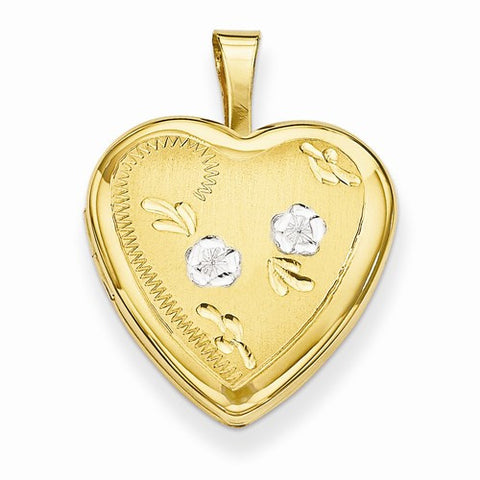 14k Gold Filled Two-color 2-Frame Heart Locket