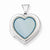 Sterling Silver Blue MOP 18mm 2-Frame Heart Locket