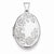 Sterling Silver Floral Oval Locket