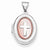 Sterling Silver Pink MOP Cross 2-Frame Oval Locket