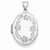 Sterling Silver Floral 21mm Oval Locket