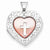 Sterling Silver Pink Mother of Pearl with Cross 21mm Heart Locket