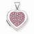 Sterling Silver Pave Pink Swarovski Elements 15mm Heart Locket