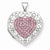 Sterling Silver Pave Pink Swarovski Elements 21mm Heart Locket