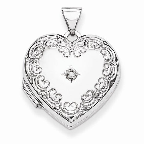 Sterling Silver Diamond Heart Locket
