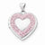 Sterling Silver 18mm Heart Light Rose Swarovski Elements Border Locket
