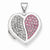 Sterling Silver 18mm Heart Light Rose and White Swarovski Elements Locket