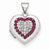 Sterling Silver 15mm Red & White Swarovski Elements Locket