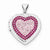 Sterling Silver 18mm Heart Rose/Light Rose Swarovski Elements Locket