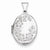 Sterling Silver Floral Oval Locket