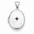Sterling Silver Red Synthetic Stone Oval Locket