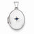 Sterling Silver Blue Synthetic Stone Oval Locket