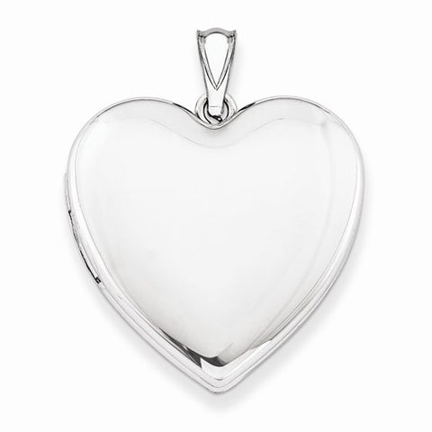 Sterling Silver 24mm Plain Heart Locket