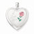 Sterling Silver 24mm Enameled Rose Heart Locket