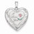 Sterling Silver 24mm Enameled Rose with Border Heart Locket