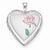 Sterling Silver 20mm Enameled Flower Heart Locket