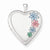 Sterling Silver 20mm Enameled Floral Heart Locket