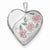 Sterling Silver 20mm Enameled Flowers Heart Locket