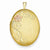 Gold Plated Sterling Silver 26mm Satin Floral Locket