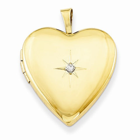 Gold Plated Sterling Silver & Diamond 20mm Heart Locket