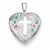 Sterling Silver 16mm D/C & Enameled Cross & Flowers Heart Locket