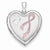 Sterling Silver 24mm Enameled, D/C Pink Ribbon Heart Locket