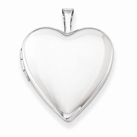 Sterling Silver 20mm Polished Front/Satin Back Heart Locket